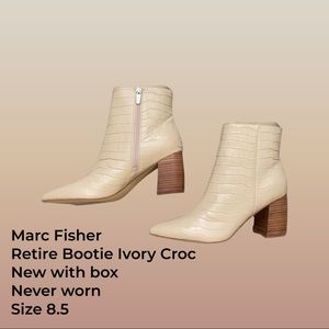 Marc Fisher Retire Bootie Ivory Croc. Sold Out. 8.5. New in box.